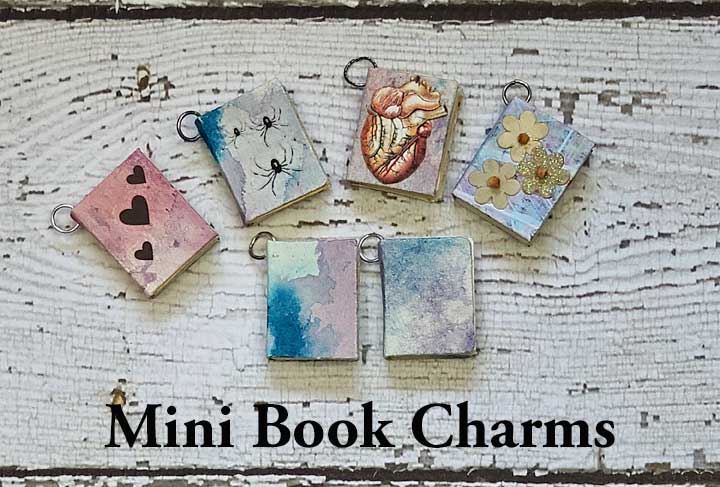 Miniature book charm tutorial FREE digital download 